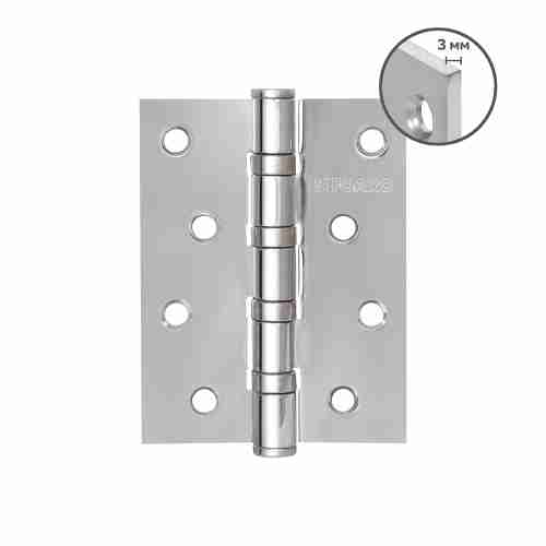 Комплект 2 шт. - Петля Fuaro (Фуаро) универсальная HEAVY IN4400U CP (хром) 100х75х3 мм